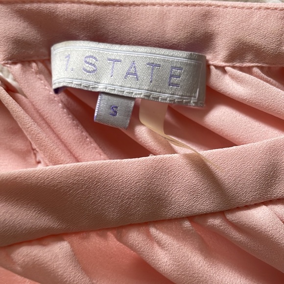 1.STATE Off the Shoulder Sheer Chiffon Blouse, Main, color, PINK TAFFE - Picture 5 of 7